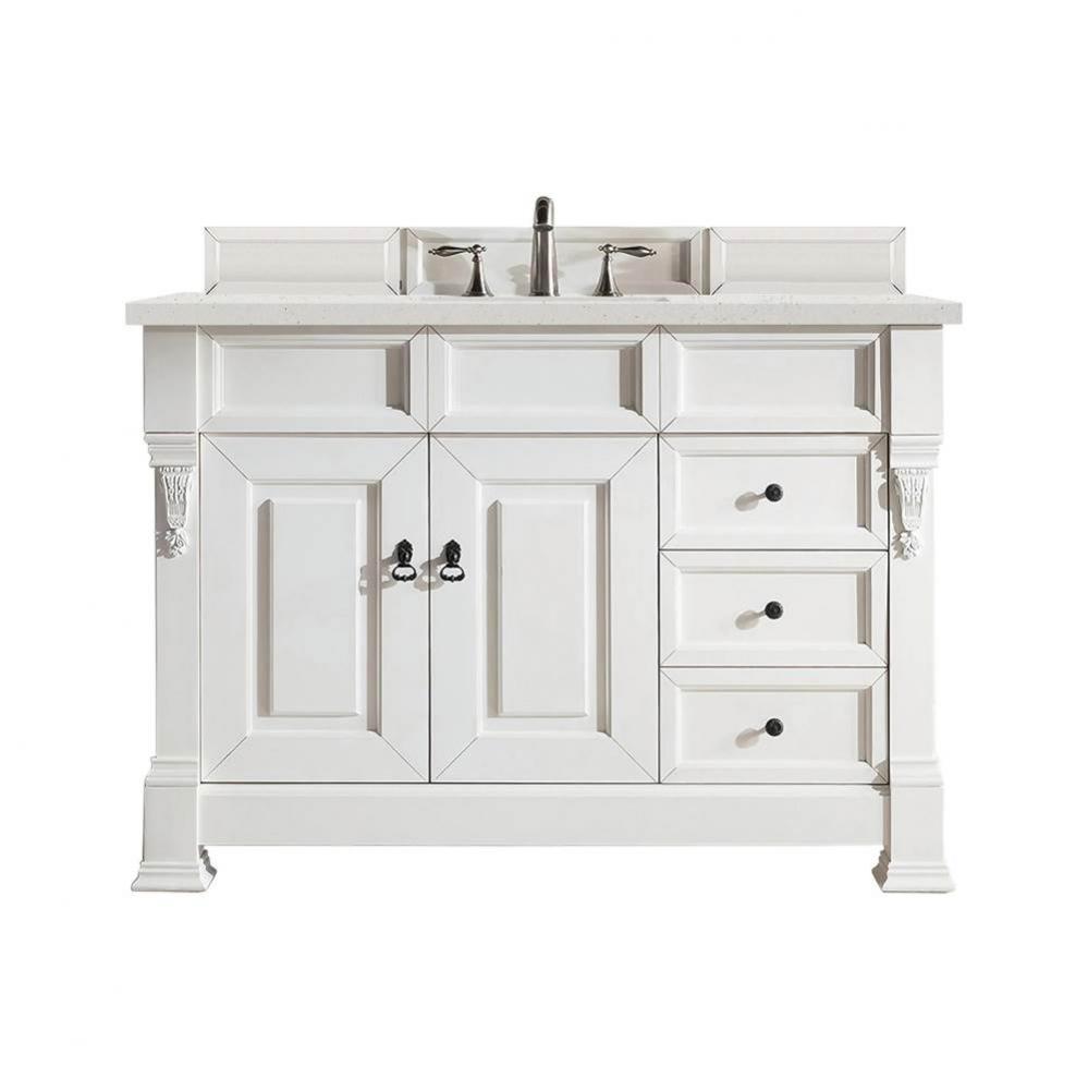 Brookfield 48&apos;&apos; Single Vanity, Bright White w/ 3 CM Lime Delight Quartz Top