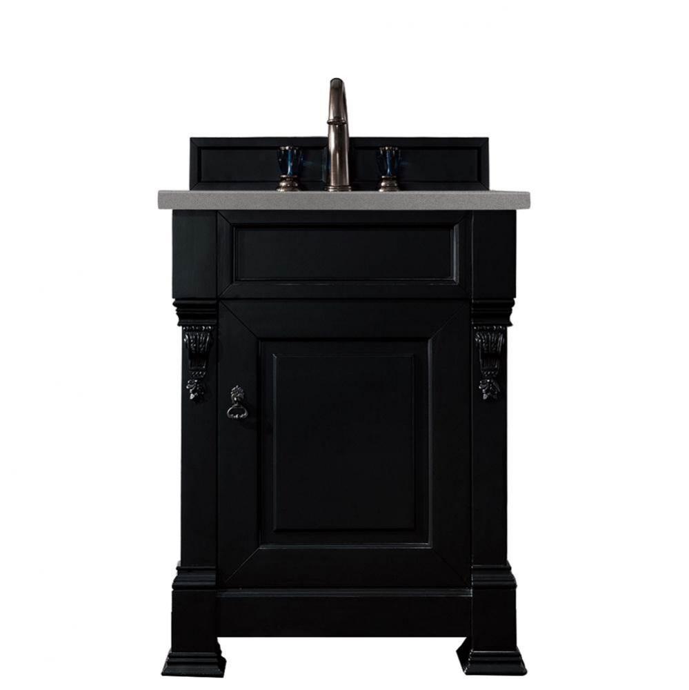 Brookfield 26&apos;&apos; Single Vanity, Antique Black w/ 3 CM Grey Expo Quartz Top