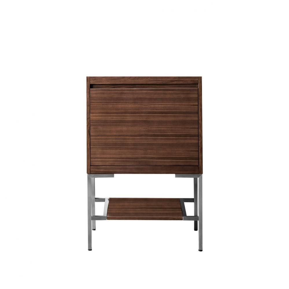 Mantova 23.6&apos;&apos; Single Vanity Cabinet, Mid-Century Walnut, Brushed Nickel Base