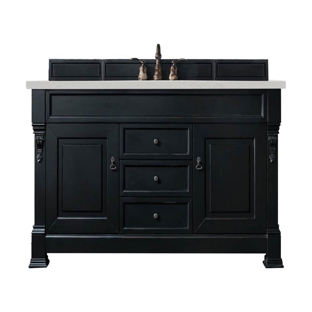 Brookfield 60&apos;&apos; Single Vanity, Antique Black w/ 3 CM Lime Delight Quartz Top