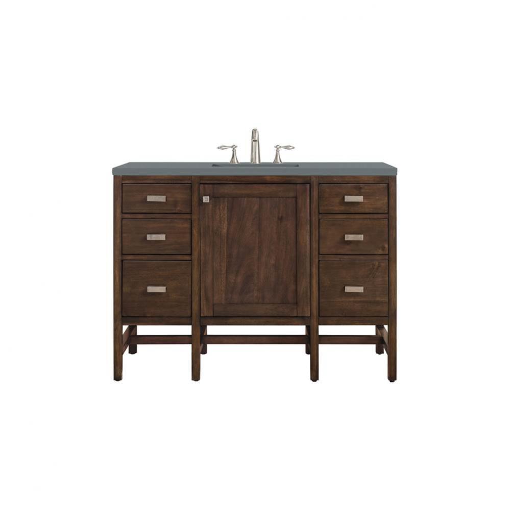 Addison 48&apos;&apos; Single Vanity, Mid-Century Acacia w/ 3 CM Cala Blue Quartz Top