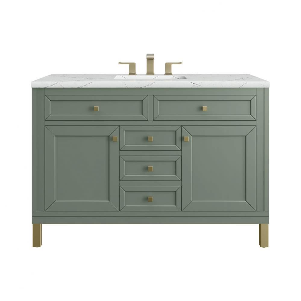 Chicago 48&apos;&apos; Single Vanity, Smokey Celadon w/ 3 CM Ethereal Noctis Top