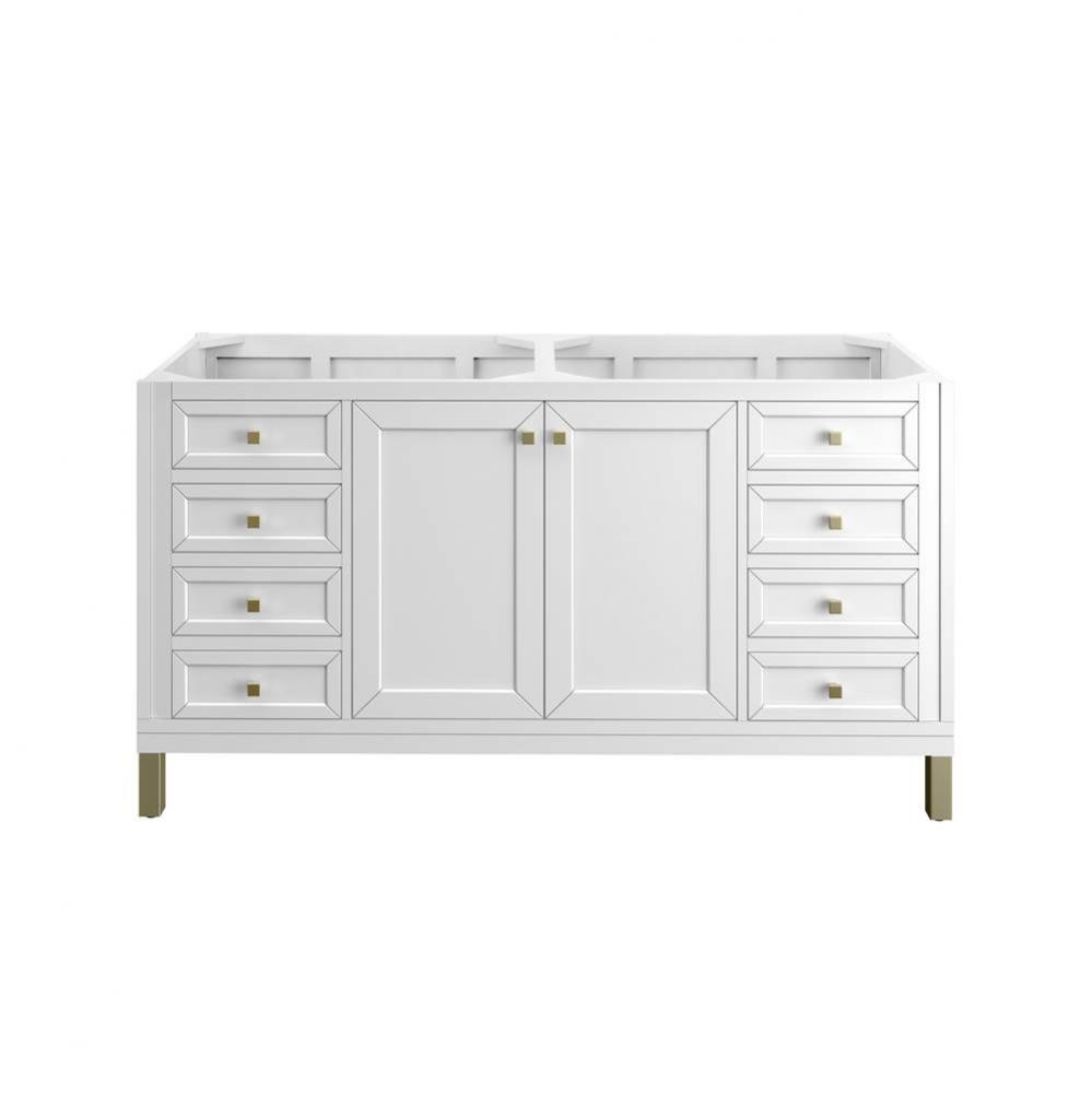 Chicago 60&apos;&apos; Double Vanity Cabinet, Glossy White