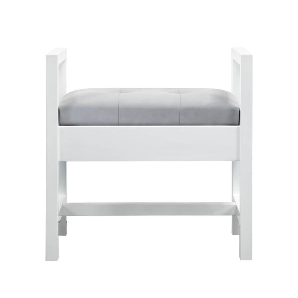 Addison 24.5&apos;&apos; Upholstered Bench, Glossy White