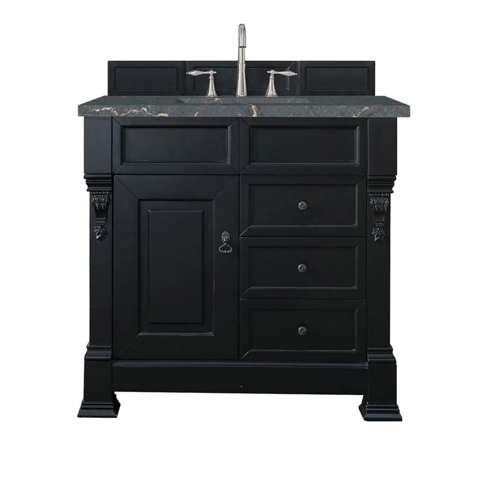 Brookfield 36&apos;&apos; Single Vanity, Antique Black w/ 3 CM Parisien Bleu Quartz Top