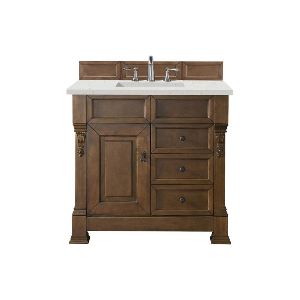 Brookfield 36&apos;&apos; Single Vanity, Country Oak w/ 3 CM Lime Delight Quartz Top