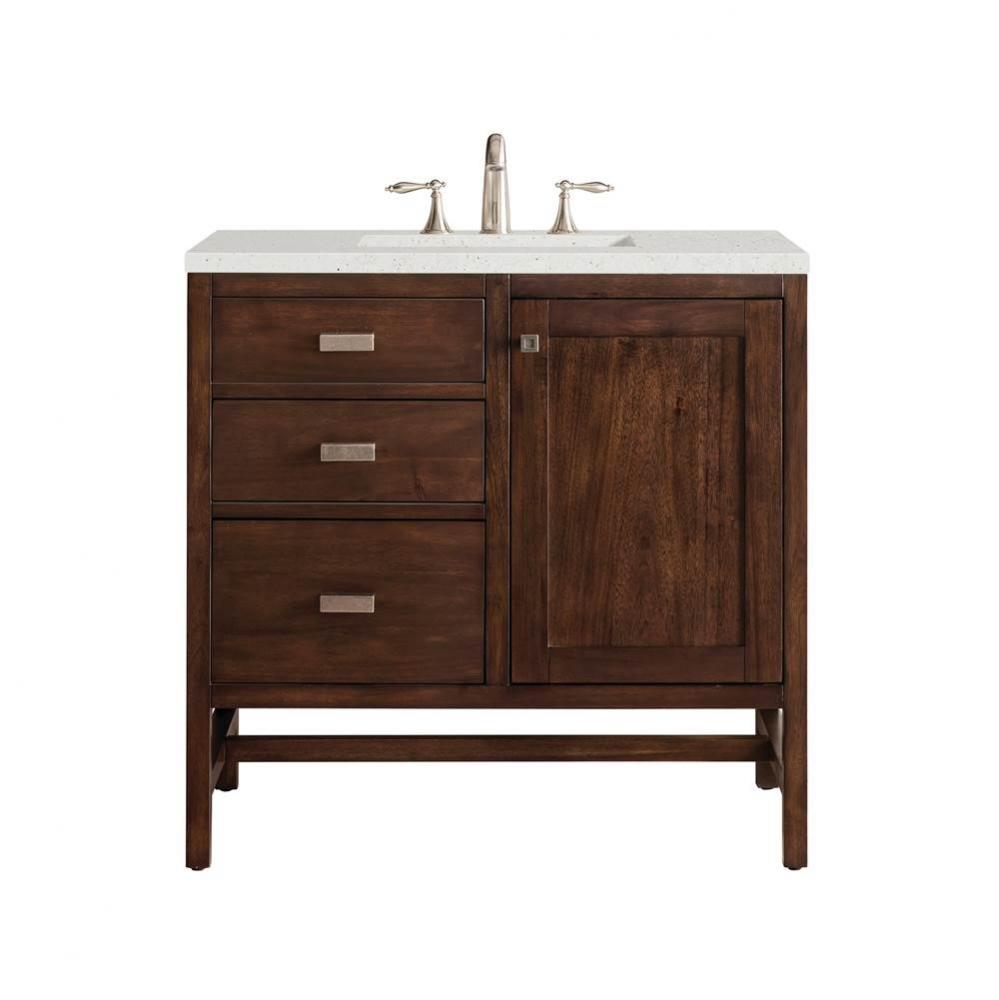 Addison 36&apos;&apos; Single Vanity, Mid-Century Acacia w/ 3 CM Lime Delight Quartz Top