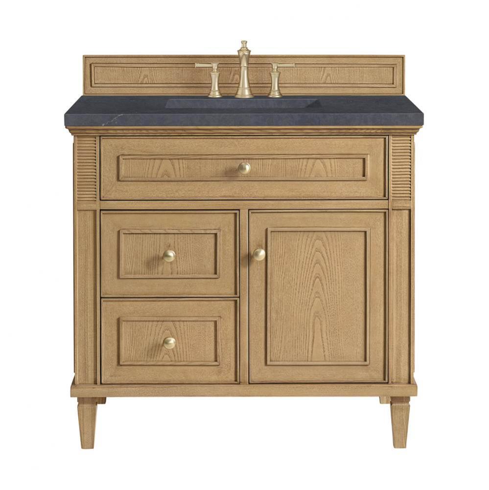 Lorelai 36&apos;&apos; Single Vanity, Light Natural Oak w/ 3 CM Charcoal Soapstone Quartz Top