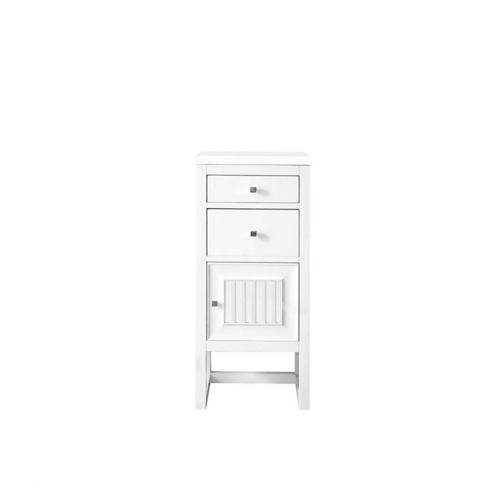 Athens 15&apos;&apos; Cabinet w/ Drawers &amp; Door, Glossy White w/ 3 CM Classic White Quartz Top