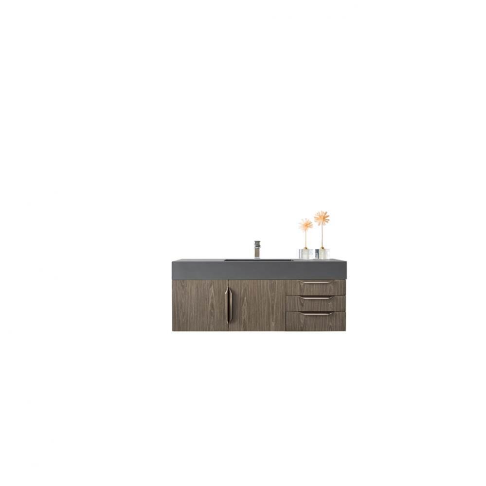 Mercer Island 48&apos;&apos; Single Vanity, Ash Gray w/ Dusk Grey Glossy Composite Top