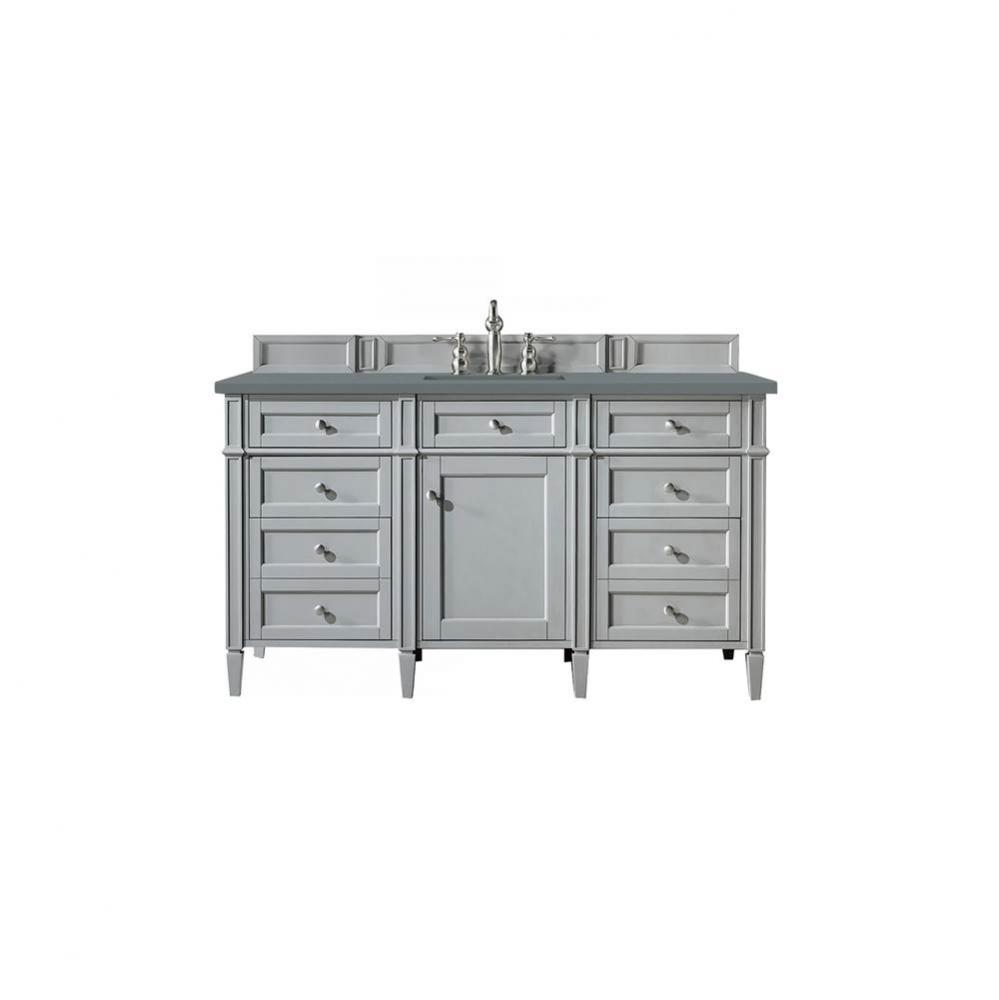 Brittany 60&apos;&apos; Urban Gray Single Vanity w/ 3 CM Cala Blue Quartz Top