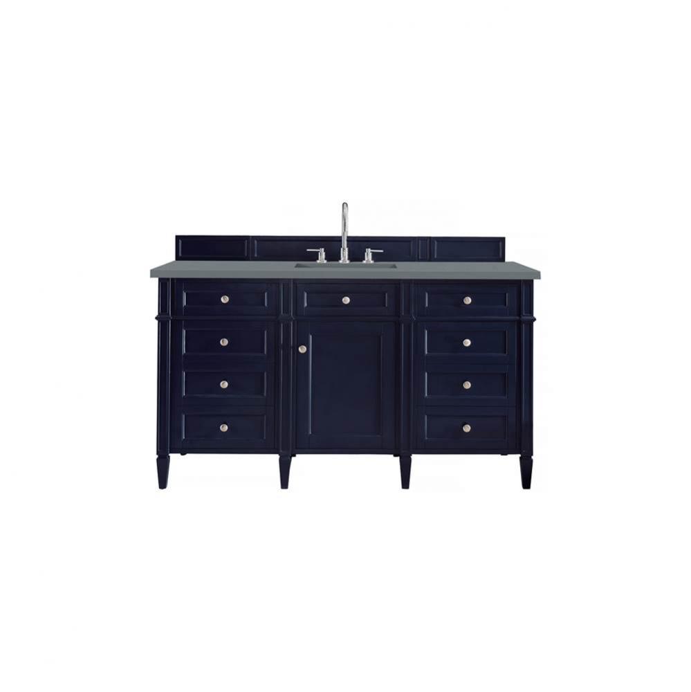 Brittany 60&apos;&apos; Victory Blue Single Vanity w/ 3 CM Cala Blue Quartz Top