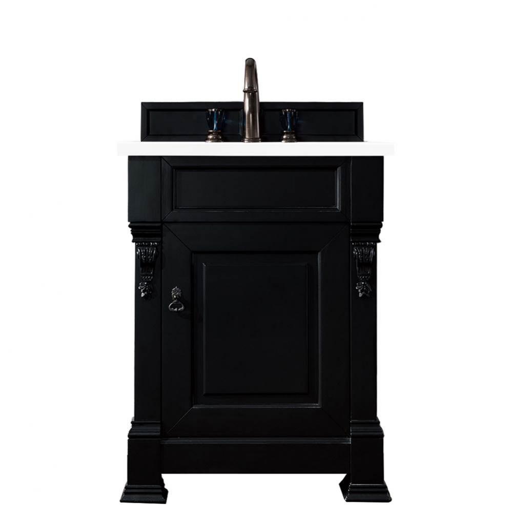 Brookfield 26&apos;&apos; Single Vanity, Antique Black w/ 3 CM Classic White Quartz Top