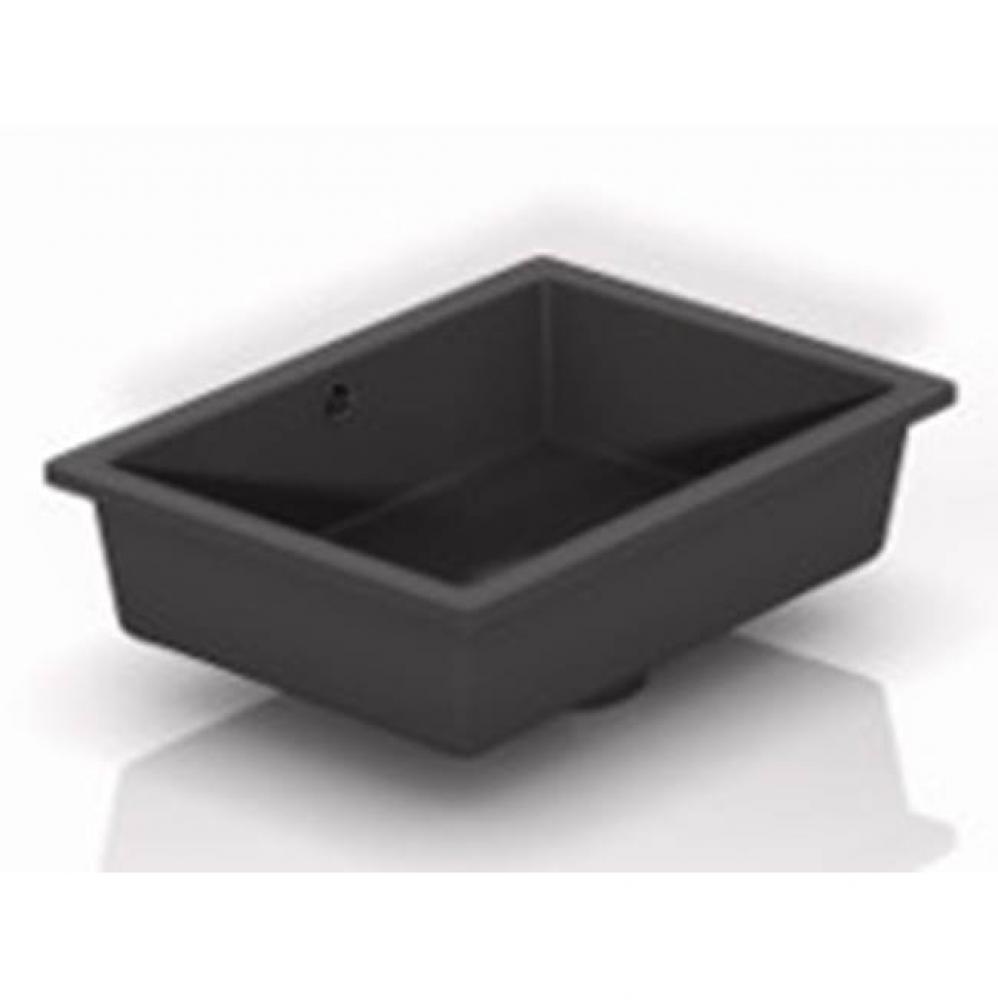 Undermount Solid Surface Sink, Glossy Dark Gray