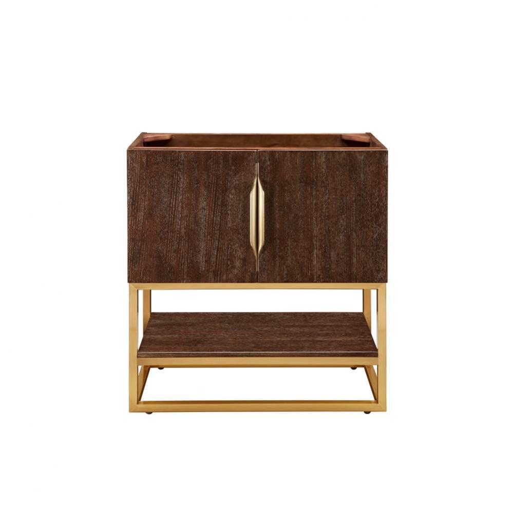 Columbia 31.5&apos;&apos; Single Vanity Cabinet, Coffee Oak, Radiant Gold