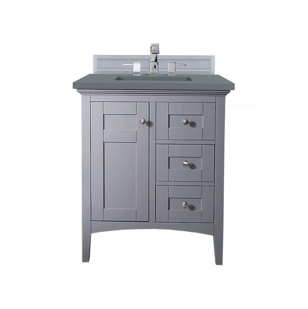 Palisades 30&apos;&apos; Single Vanity, Silver Gray, w/ 3 CM Cala Blue Quartz Top