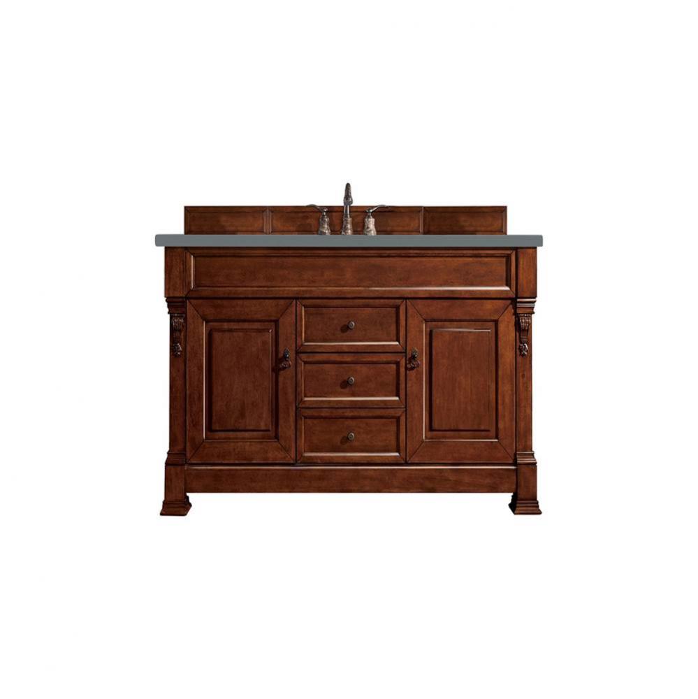 Brookfield 60&apos;&apos; Single Vanity, Warm Cherry w/ 3 CM Cala Blue Quartz Top