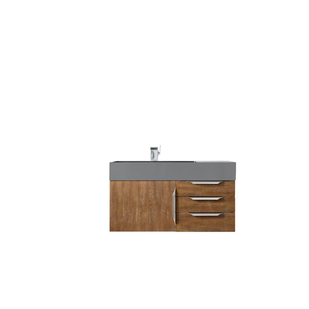 Mercer Island 36&apos;&apos; Single Vanity, Latte Oak w/ Dusk Grey Glossy Composite Top