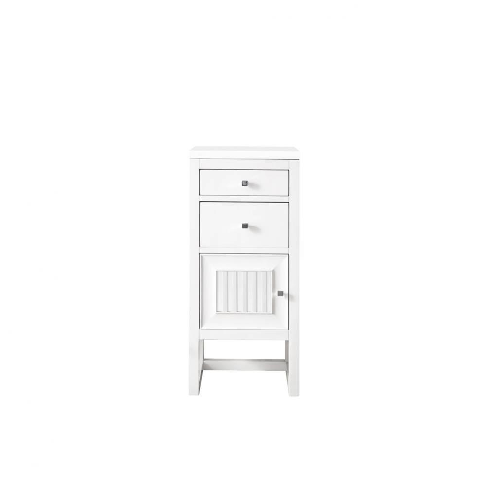 Athens 15&apos;&apos; Cabinet w/ Drawers &amp; Door, Glossy White w/ 3 CM Classic White Quartz Top