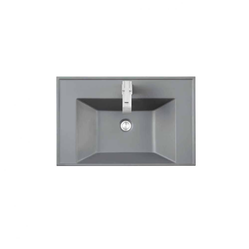 27.6&apos;&apos; Single Sink Top, Modern Grey