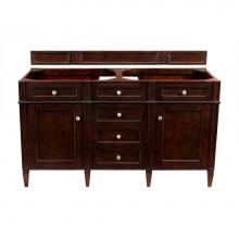 James Martin Vanities 650-V60D-BNM - Brittany 60'' Double Vanity Cabinet, Burnished Mahogany