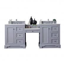 James Martin Vanities 825-V82-SL-DU-WZ - De Soto 82'' Double Vanity Set, Silver Gray w/ 3 CM White Zeus Quartz Top