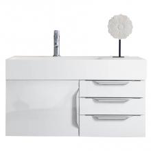 James Martin Vanities 983-V36-W-GW-N-GW - Columbia 36'' Single Wall Mount Vanity, Glossy White, Brushed Nickel w/ Glossy White Com