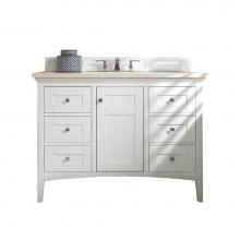 James Martin Vanities 527-V48-BW-3WZ - Palisades 48'' Single Vanity, Bright  White, w/ 3 CM White Zeus Quartz Top