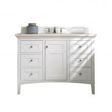 James Martin Vanities 527-V48-BW-3CLW - Palisades 48'' Single Vanity, Bright  White, w/ 3 CM Classic White Quartz Top