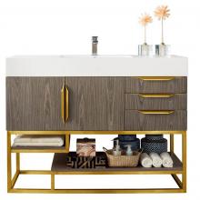 James Martin Vanities 983-V48-AGR-RG - Columbia 48'' Single Vanity Cabinet, Ash Gray, Radiant Gold