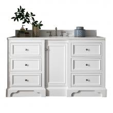 James Martin Vanities 825-V60S-BW-3CLW - De Soto 60'' Single Vanity, Bright White w/ 3 CM Classic White Quartz Top