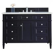 James Martin Vanities 650-V48-VBL-3CLW - Brittany 48'' Victory Blue Single Vanity w/ 3 CM Classic White Quartz Top