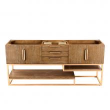 James Martin Vanities 983-V72D-LTO-RG - Columbia 72'' Double Vanity Cabinet, Latte Oak, Radiant Gold