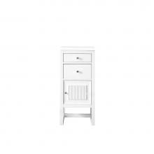 James Martin Vanities E645-B15R-GW-3WZ - Athens 15'' Base Cabinet w/ Drawers and Right Door, Glossy White w/ 3 CM White Zeus Quar