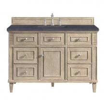 James Martin Vanities 424-V48-WWO-3CSP - Lorelai 48'' Single Vanity, Whitewashed Oak w/ 3 CM Charcoal Soapstone Quartz Top