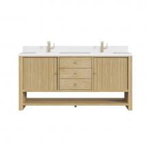 James Martin Vanities D404-V72-SWO-1WZ - Marigot Single 72'' Double Vanity, Sunwashed Oak w/ Single Hole 3 CM White Zeus Quartz T