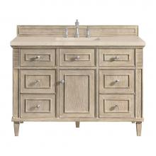 James Martin Vanities 424-V48-WWO-3EMR - Lorelai 48'' Single Vanity, Whitewashed Oak w/ 3 CM Eternal Marfil Quartz Top