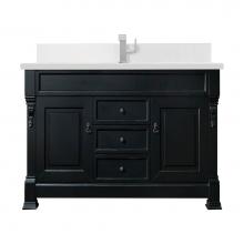 James Martin Vanities 147-114-5331-1WZ - Brookfield 60'' Single Vanity, Antique Black w/ Single Hole 3 CM White Zeus Quartz Top &