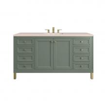 James Martin Vanities 305-V60S-SC-3EMR - Chicago 60'' Single Vanity, Smokey Celadon w/ 3 CM Eternal Marfil Top