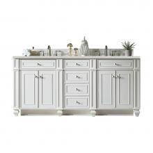 James Martin Vanities 157-V72-BW-3LDL - Bristol 72'' Double Vanity, Bright White w/ 3 CM Lime Delight Quartz Top