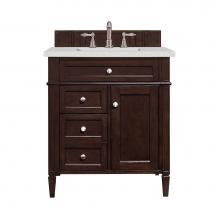 James Martin Vanities 650-V30-BNM-3LDL - Brittany 30'' Single Vanity, Burnished Mahogany, w/ 3 CM Lime Delight Quartz Top