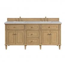 James Martin Vanities 424-V72-LNO-3EJP - Lorelai 72'' Double Vanity, Light Natural Oak w/ 3 CM Eternal Jasmine Pearl Quartz Top