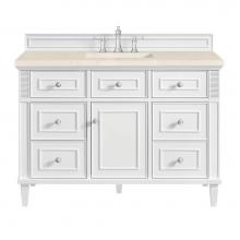 James Martin Vanities 424-V48-BW-3EMR - Lorelai 48'' Single Vanity, Bright White w/ 3 CM Eternal Marfil Quartz Top