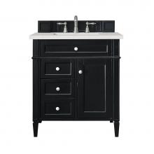 James Martin Vanities 650-V30-BKO-3LDL - Brittany 30'' Single Vanity, Black Onyx, w/ 3 CM Lime Delight Quartz Top