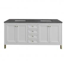 James Martin Vanities 305-V72-GW-3CSP - Chicago 72'' Double Vanity, Glossy White w/ 3 CM Charcoal Soapstone Top