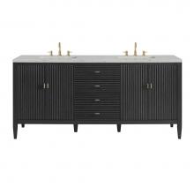 James Martin Vanities 485-V72-CBO-3EJP - Myrrin 72'' Double Vanity, Carbon Oak w/ 3 CM Eternal Jasmine Pearl Quartz Top