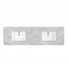 James Martin Vanities 060-S72RC-VSL-SNK - 72'' Single Radius Cut Top, 3 CM Victorian Silver Quartz w/ Sink