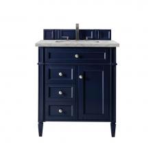 James Martin Vanities 650-V30-VBL-3VSL - Brittany 30'' Single Vanity, Victory Bleu w/ 3 CM Victorian Silver Quartz Top