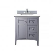 James Martin Vanities 527-V30-SL-3WZ - Palisades 30'' Single Vanity, Silver Gray, w/ 3 CM White Zeus Quartz Top