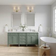 James Martin Vanities 650-V72-SC-1WZ - Brittany 72'' Double Vanity, Smokey Celadon w/ Single Hole 3 CM White Zeus Top & Bac